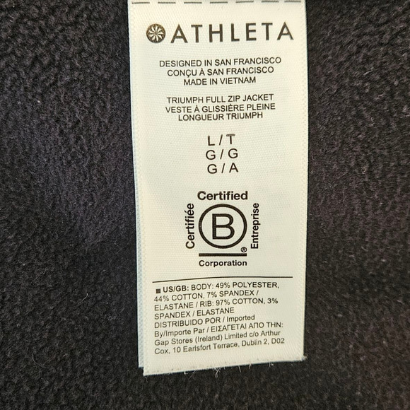 Athleta Sweatshirt Longer Length Pockets Stretchy Black Women's Size Large - Picture 6 of 9